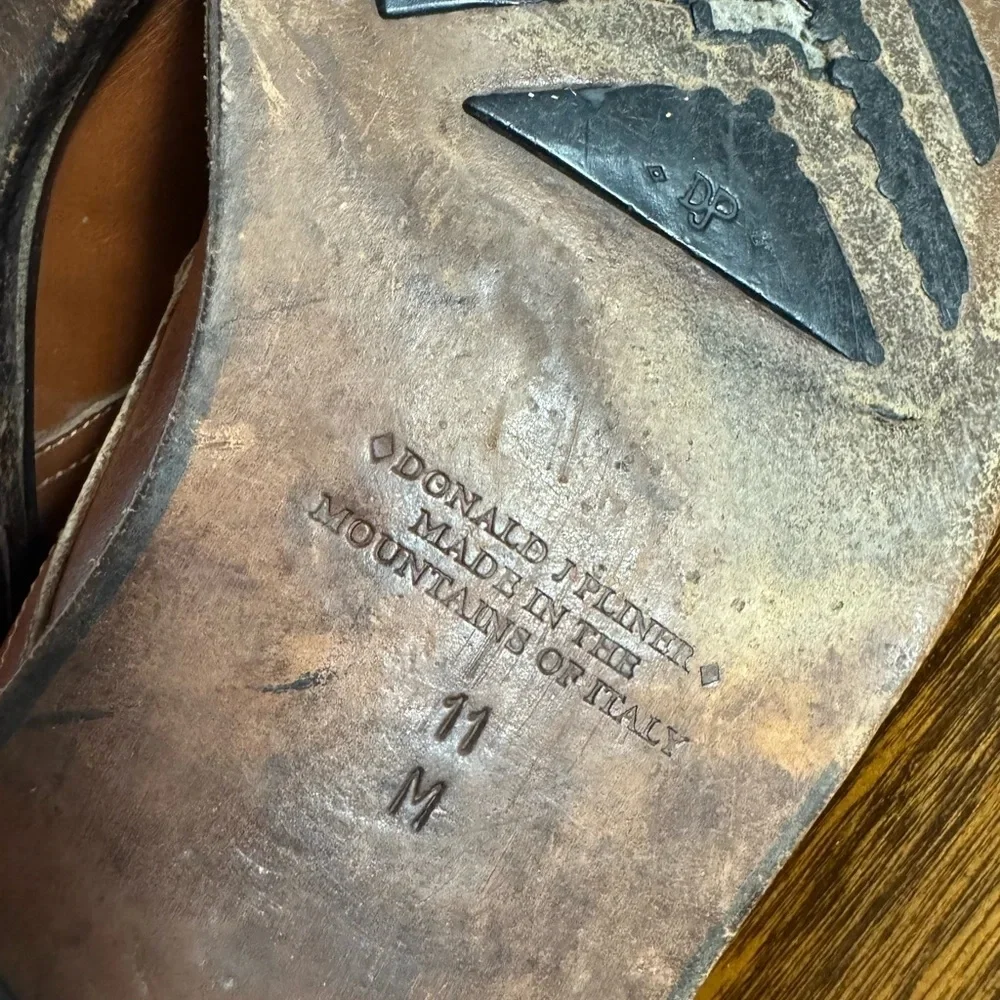 Donald J. Pliner Rich Brown Leather Oxfords Shoes